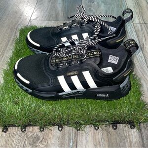 Adidas Originals Mens NMD_V3 Metallic Gold and Black Athletic Shoes